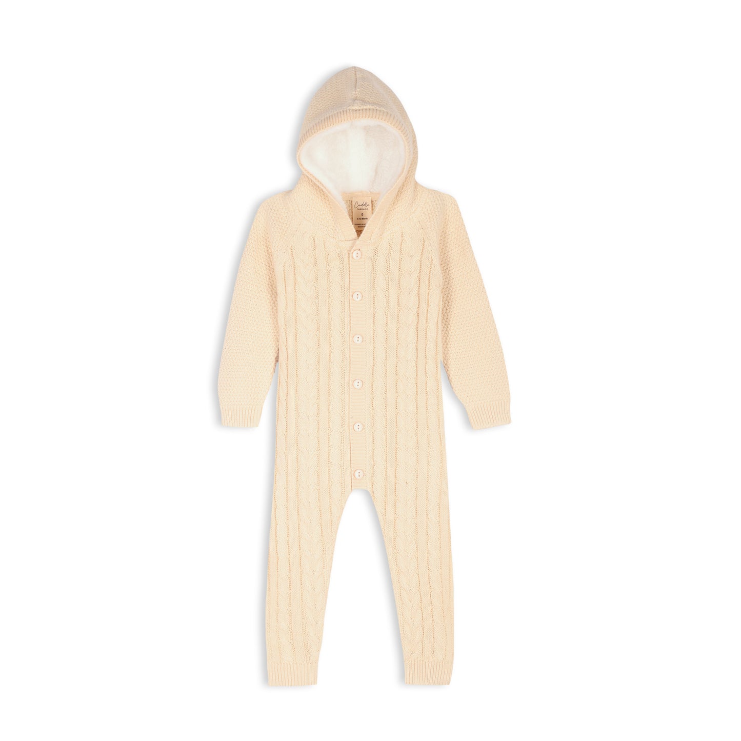 Ivory Cloud Hooded Knit Growsuit