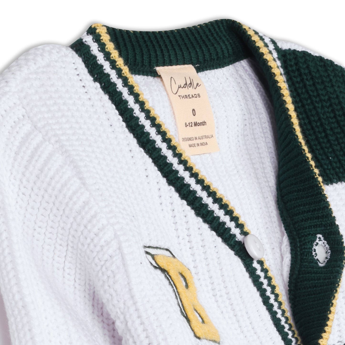 Green Stripe Baby Cardigan