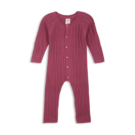 Cherry Red Knit Growsuit