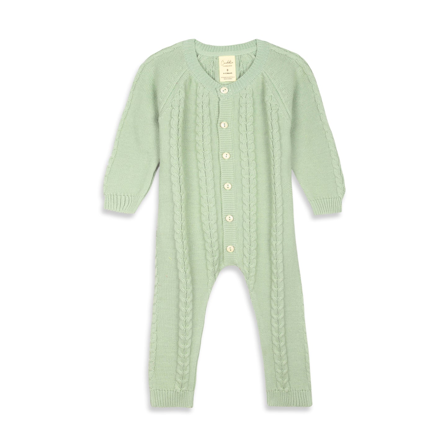 Sage Cable Knit Growsuit