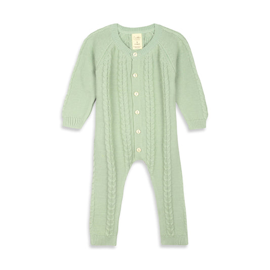 Sage Cable Knit Growsuit