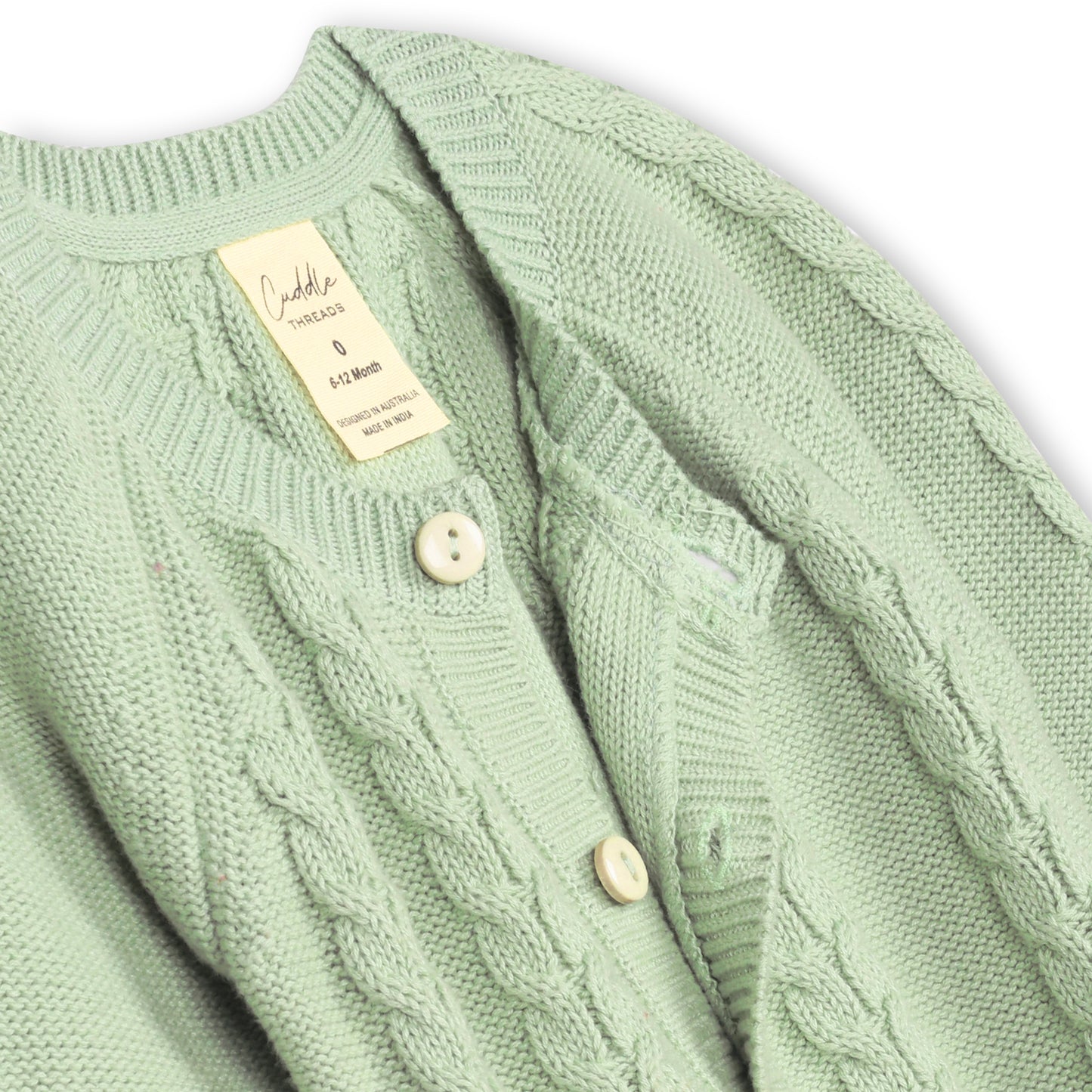 Sage Cable Knit Growsuit
