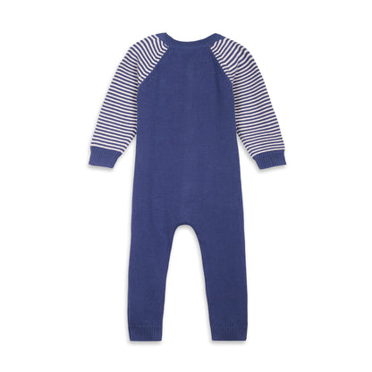 Stripey Blue Knit Growsuit