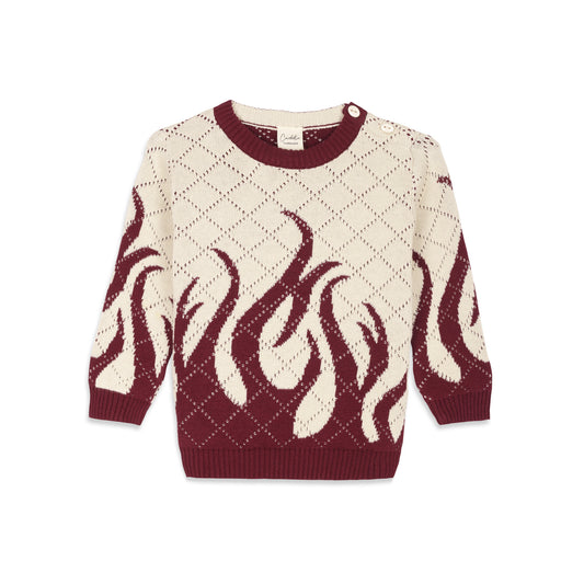 Crimson Firestorm Knit Jumper