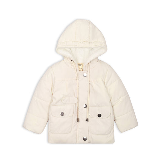 Cream Sherpa Lined Jacket