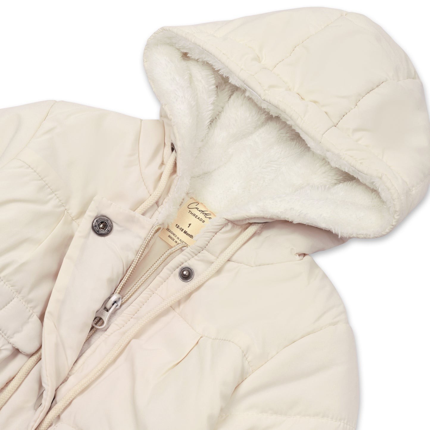 Cream Sherpa Lined Jacket